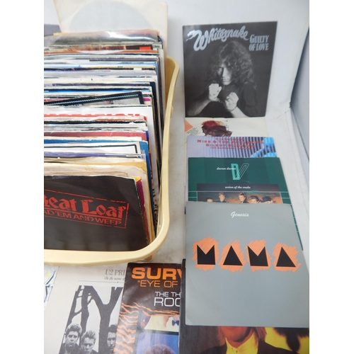 215 - RECORDS: A Collection of 1970's/80's Single Records, Many with Picture Sleeves Including: Prince, Me... 