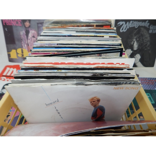 215 - RECORDS: A Collection of 1970's/80's Single Records, Many with Picture Sleeves Including: Prince, Me... 