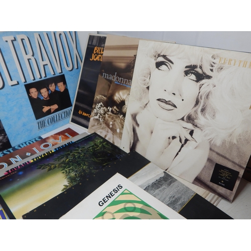 219 - RECORDS: A Quantity of Albums Including: Bon Jovi, Toyah, Eurythmics, Madonna, Billy Joel, The Beatl... 