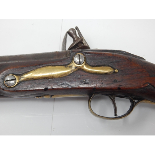 307 - 19th Century Flintlock Pistol. The Barrel Engraved by Robert Wogden, London. Length 48.5cm