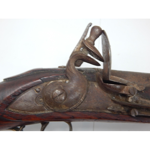 307 - 19th Century Flintlock Pistol. The Barrel Engraved by Robert Wogden, London. Length 48.5cm