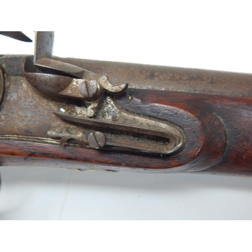 307 - 19th Century Flintlock Pistol. The Barrel Engraved by Robert Wogden, London. Length 48.5cm