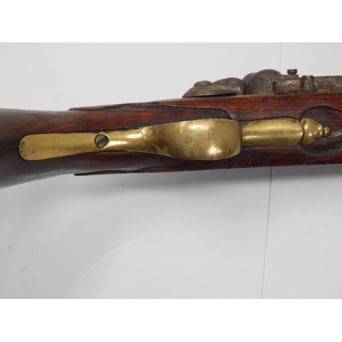 307 - 19th Century Flintlock Pistol. The Barrel Engraved by Robert Wogden, London. Length 48.5cm