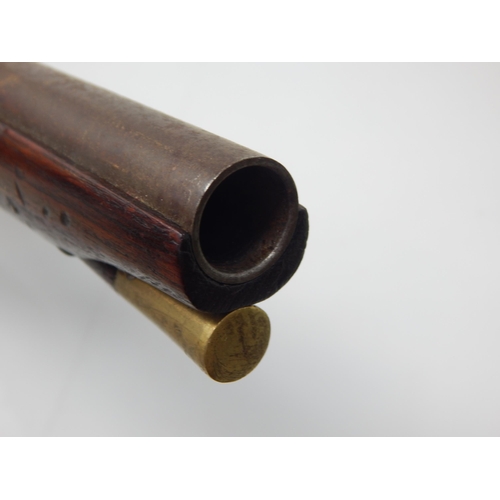 307 - 19th Century Flintlock Pistol. The Barrel Engraved by Robert Wogden, London. Length 48.5cm