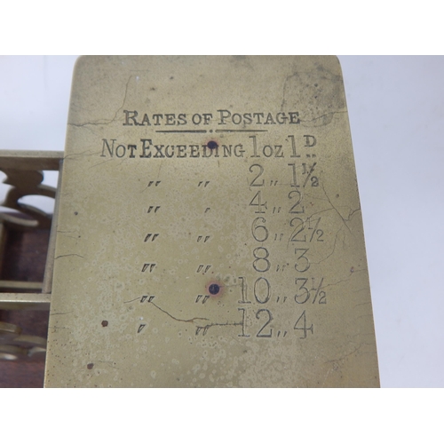 220 - A Set of Victorian Brass Postal Scales by Sampson Mordan & Co, London with Postage Rates Engraved to... 