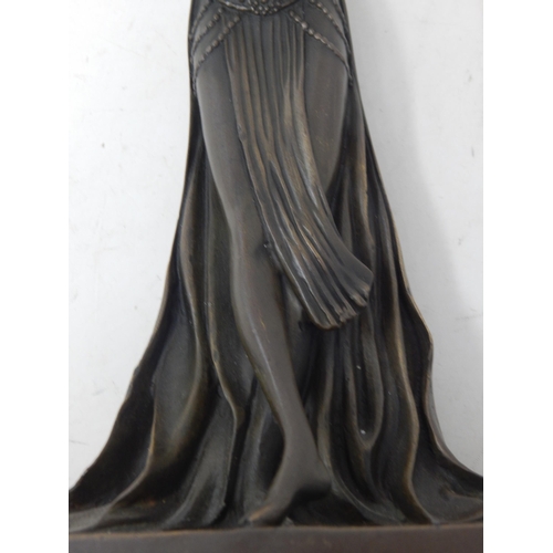 230 - Bronze Figure of an Art Deco Lady on Plinth: Signed 