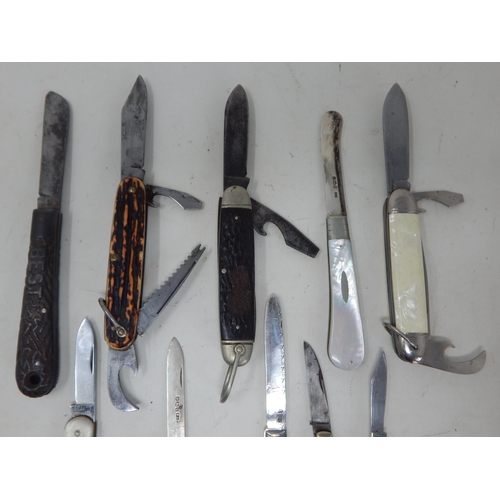 234 - A Quantity of Various Penknives & Utility Knives Including Hallmarked Silver (10)