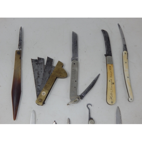 237 - A Quantity of Various Penknives & Utility Knives Including Hallmarked Silver (10)