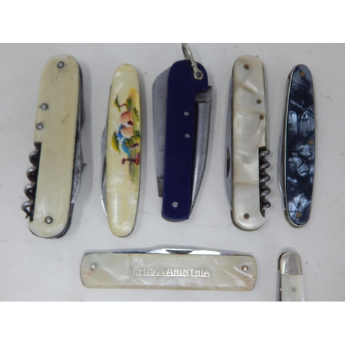 241 - A Quantity of Various Penknives & Utility Knives Including Hallmarked Silver (10)