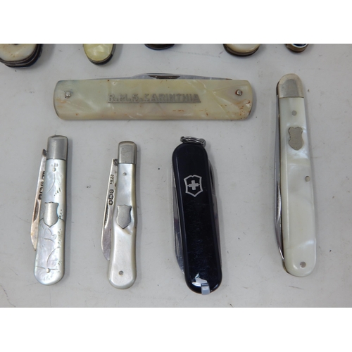 241 - A Quantity of Various Penknives & Utility Knives Including Hallmarked Silver (10)