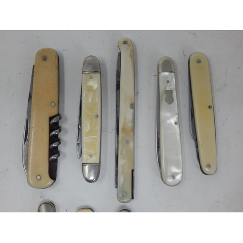 243 - A Quantity of Various Penknives & Utility Knives Including Hallmarked Silver (10)