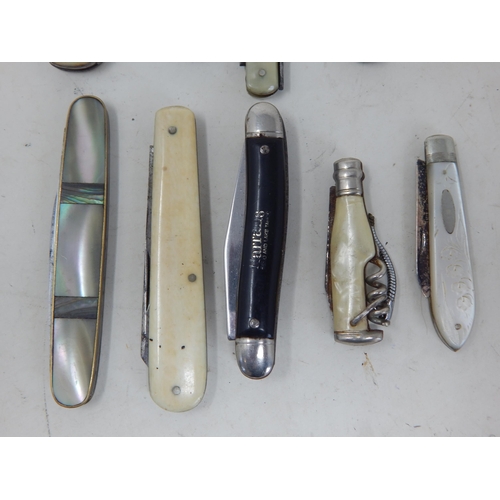 243 - A Quantity of Various Penknives & Utility Knives Including Hallmarked Silver (10)