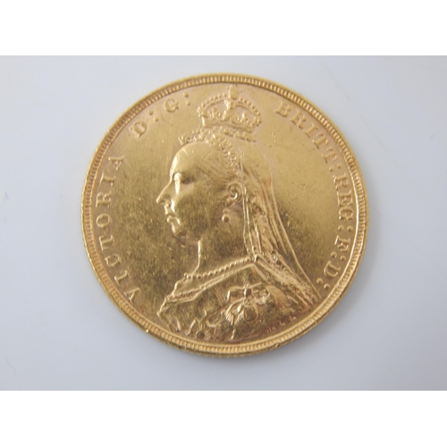 15 - 1891 Queen Victoria Full Gold Sovereign