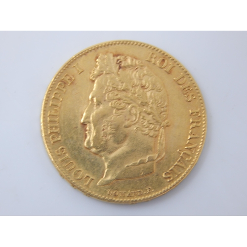 20 - 1839 Gold French 20 Francs: Weight 6.42g