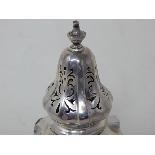 100 - Edwardian Silver Sugar Sifter: Hallmarked London 1908 by Thomas Bradbury & Son: Height 17.5cm: Weigh... 