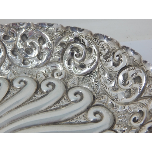 98 - Victorian Silver Tray: Hallmarked London 1893 by Charles Edwards: Width 24cm: Weight 228g