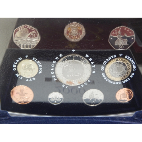 44 - Royal Mint: U.K Proof Sets 2000/2001/2002 in cases of issue with COA's & outer boxes