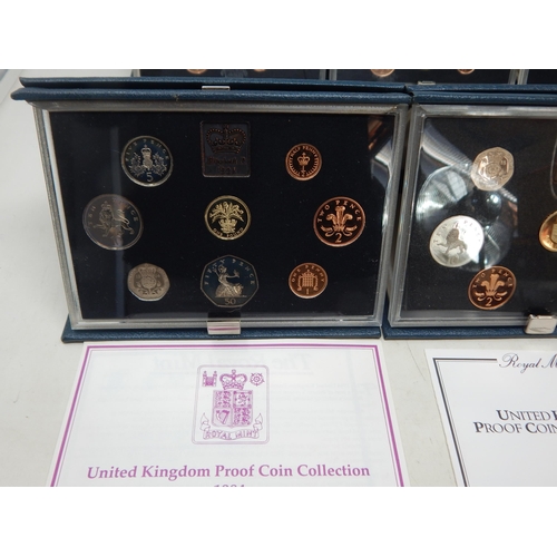 46 - Royal Mint Brilliant Uncirculated Coin Sets 1983/1984/1985/1986/1987 (6) in cases of issue with COA'... 