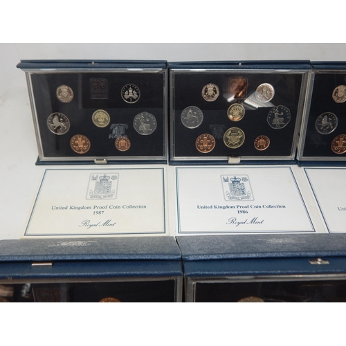 46 - Royal Mint Brilliant Uncirculated Coin Sets 1983/1984/1985/1986/1987 (6) in cases of issue with COA'... 