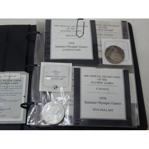 37 - The Official Silver Coins of The Olympic Games (Part Set) in Folder: Silver Weight 528g