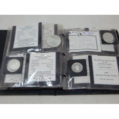 37 - The Official Silver Coins of The Olympic Games (Part Set) in Folder: Silver Weight 528g