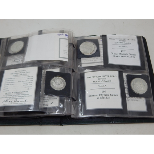 37 - The Official Silver Coins of The Olympic Games (Part Set) in Folder: Silver Weight 528g