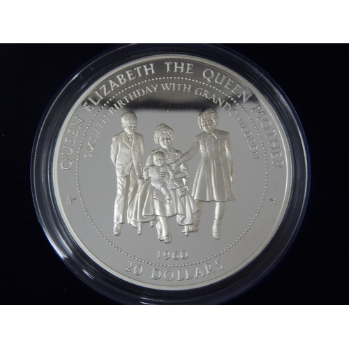 39 - 5oz Fine Silver .999 Proof Queen Elizabeth, The Queen Mother, Lady of The Century Coin in Case of Is... 