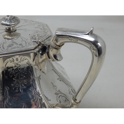 130 - Victorian Silver Teapot Hallmarked London 1845 by Barnard Brothers: Weight 662g