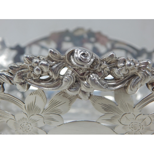 131 - Large Victorian Silver Fruit Basket Hallmarked London 1899 by John Carrington: Measures 28.5cm wide:... 