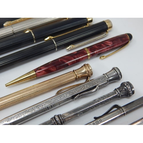 135 - 5 x Early 20th Century Silver Propelling Pencils. Rolled Gold Propelling Pencil, QEII 1953 Coronatio... 