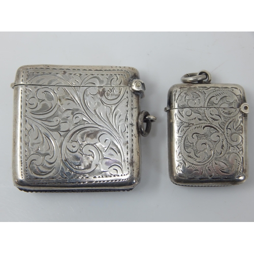 144 - Victorian Silver Vesta Case Hallmarked Birmingham 1896 together with a further Silver Vesta Case Hal... 