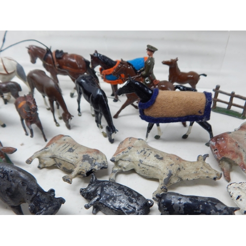 281 - A Collection of Vintage Lead Horses, Farm Animals etc (lot)