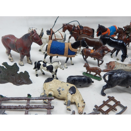 281 - A Collection of Vintage Lead Horses, Farm Animals etc (lot)