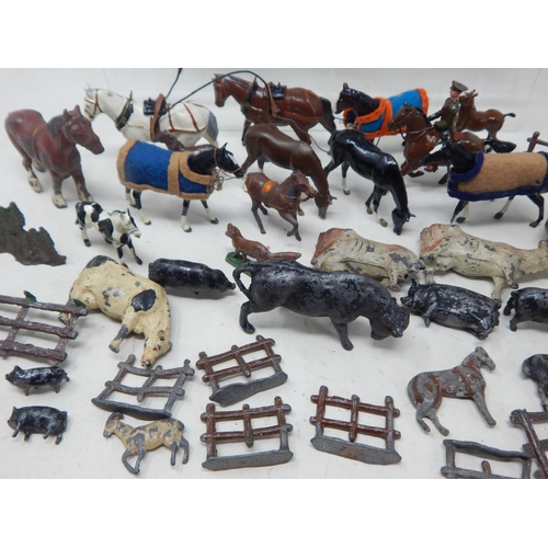 281 - A Collection of Vintage Lead Horses, Farm Animals etc (lot)