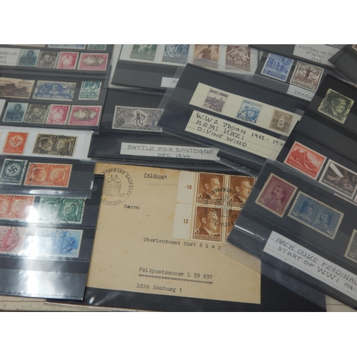 317 - A Large Collection of WWII Stamps: Germany, Japan, Italy, South Africa etc (lot)