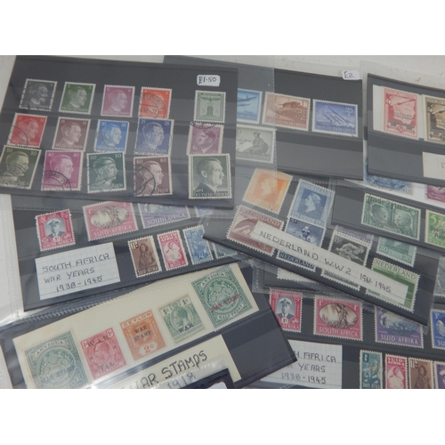 317 - A Large Collection of WWII Stamps: Germany, Japan, Italy, South Africa etc (lot)