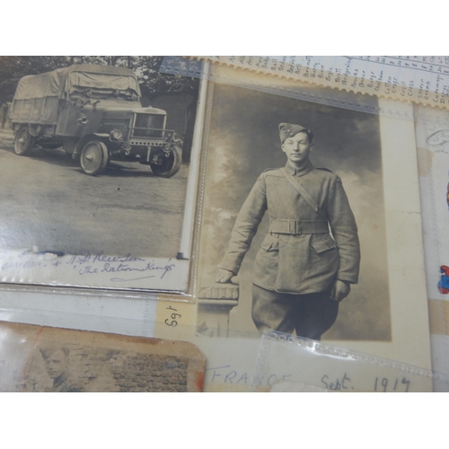 324 - WWII Motorcycle Corps Wings & Wheels Badge together with associated photographs & ephemera