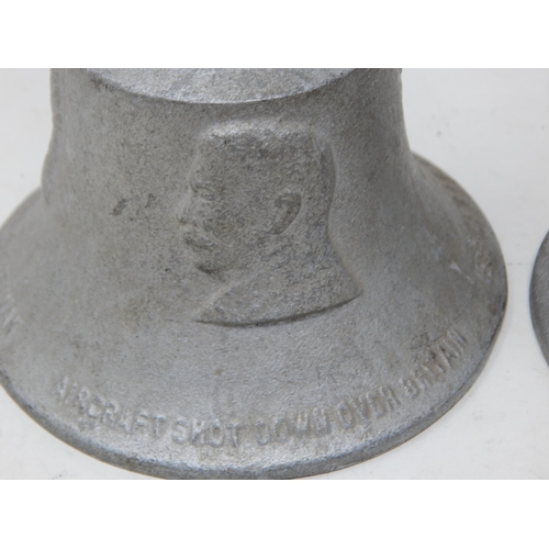 326 - WWII 1939-45 R.A.F Benevolent Fund Victory Bell Cast with Metal from German Aircraft Shot Down Over ... 