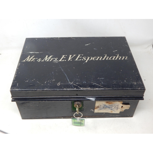 334 - A Tin Trunk Containing a Quantity of Military Photographs etc