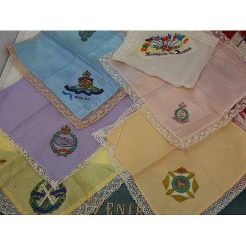 335 - WWI/WWII Military Silk Memorials & Hankies