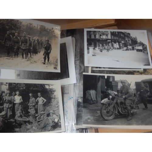 342 - Wooden Crate Containing a Quantity of Military Photos, Albums , Ephemera etc