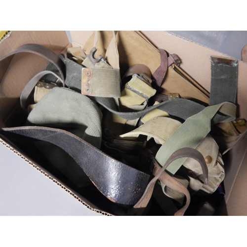 348 - Box of Military Webbing etc