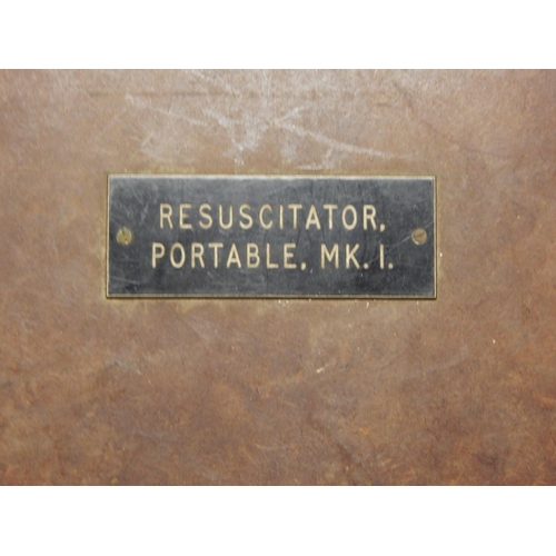 357 - WWII Portable Resuscitator Mk 1 in Fitted Box together with a Medics Tin Trunk with Compartmental In... 