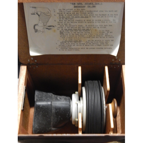 357 - WWII Portable Resuscitator Mk 1 in Fitted Box together with a Medics Tin Trunk with Compartmental In... 