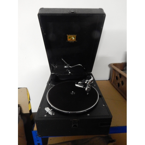 358 - HMV Portable Wind Up Gramophone