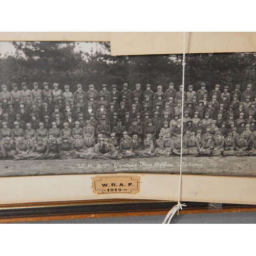 370 - Framed WWII Woking Home Guard Montage & WWI Woking WRAF Photo dated 1919