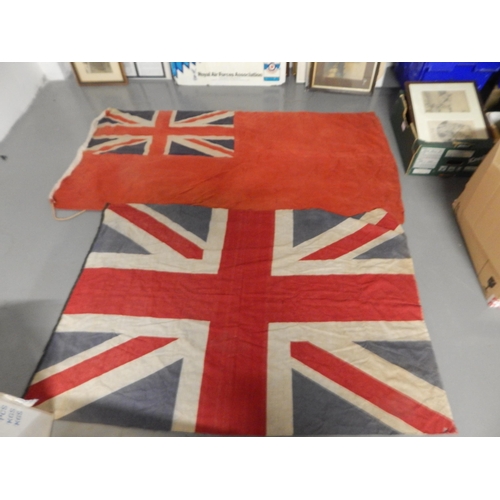 371 - Union Jack & Ensign Flag: Largest 178cm wide