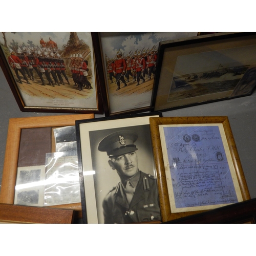 384 - Box of Military Pictures & Photos Including Montgomery in Guildford, Woking Fire Service etc