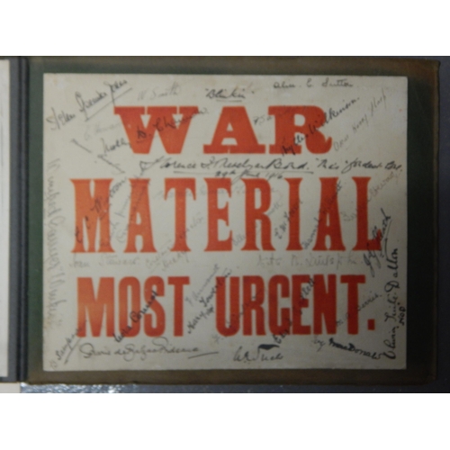 397 - WWI Photo Album & Awarded Certificate to Miss M, Hotzey Dated 1916 who worked in a Munitions Factory