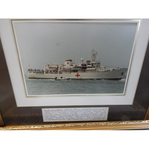 300 - Falklands War: A Set of 6 Original Photographs with Typed Descriptions: HMS Hermes: HMS Invincible: ... 